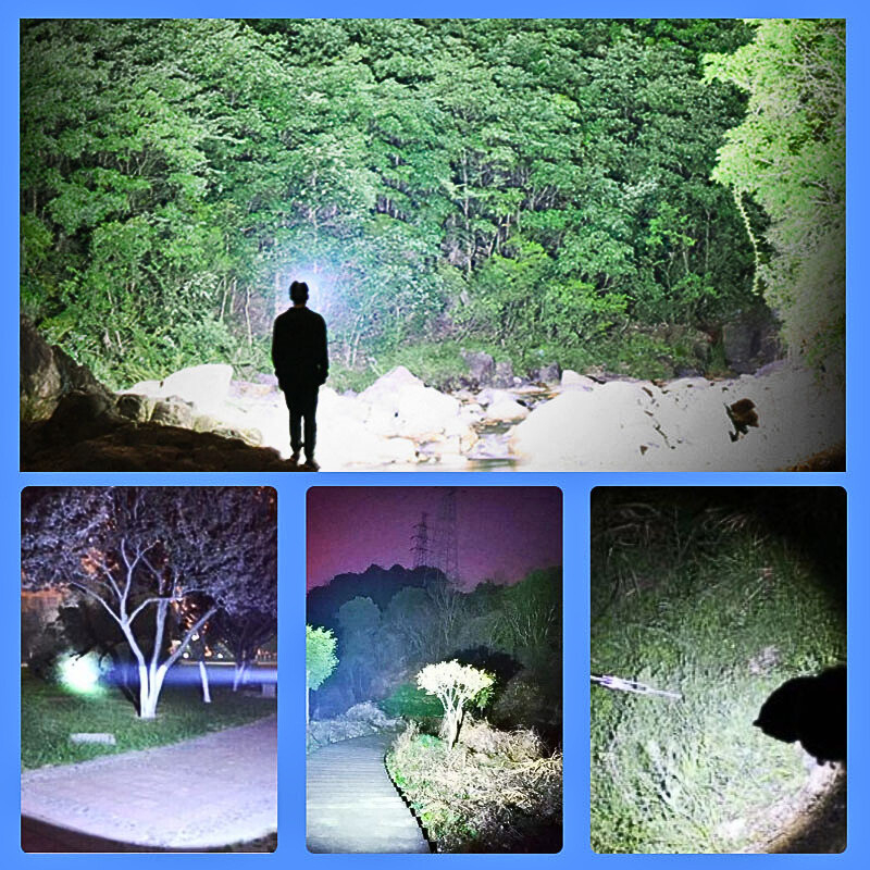 Đèn Pin Siêu Sáng Kumo Chip Cob XHP50 Vỏ Kim Loại Tích Điện Chống Nước Thích Hợp Đi Dã Ngoại