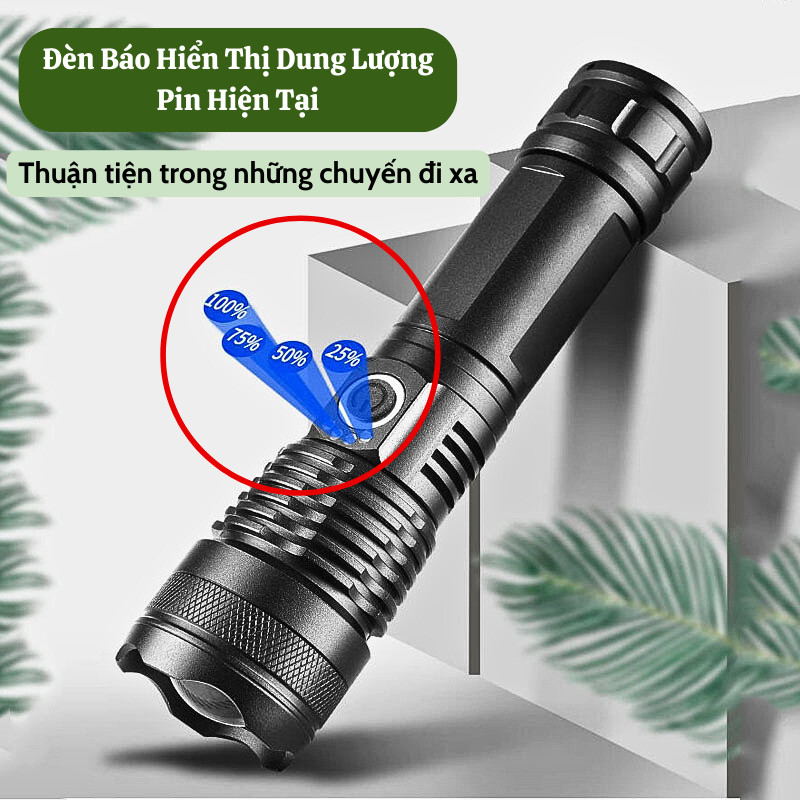 Đèn Pin Siêu Sáng Kumo Chip Cob XHP50 Vỏ Kim Loại Tích Điện Chống Nước Thích Hợp Đi Dã Ngoại