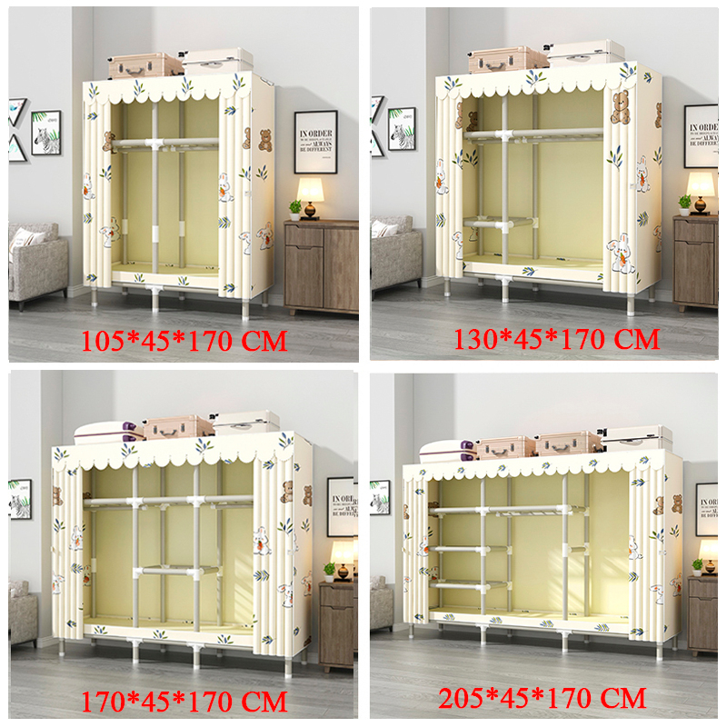 Tủ quần áo ống thép 26MM tủ quần áo vải Ống thép sơn không thấm nước và chống gỉ được chịu trọng 600 kg