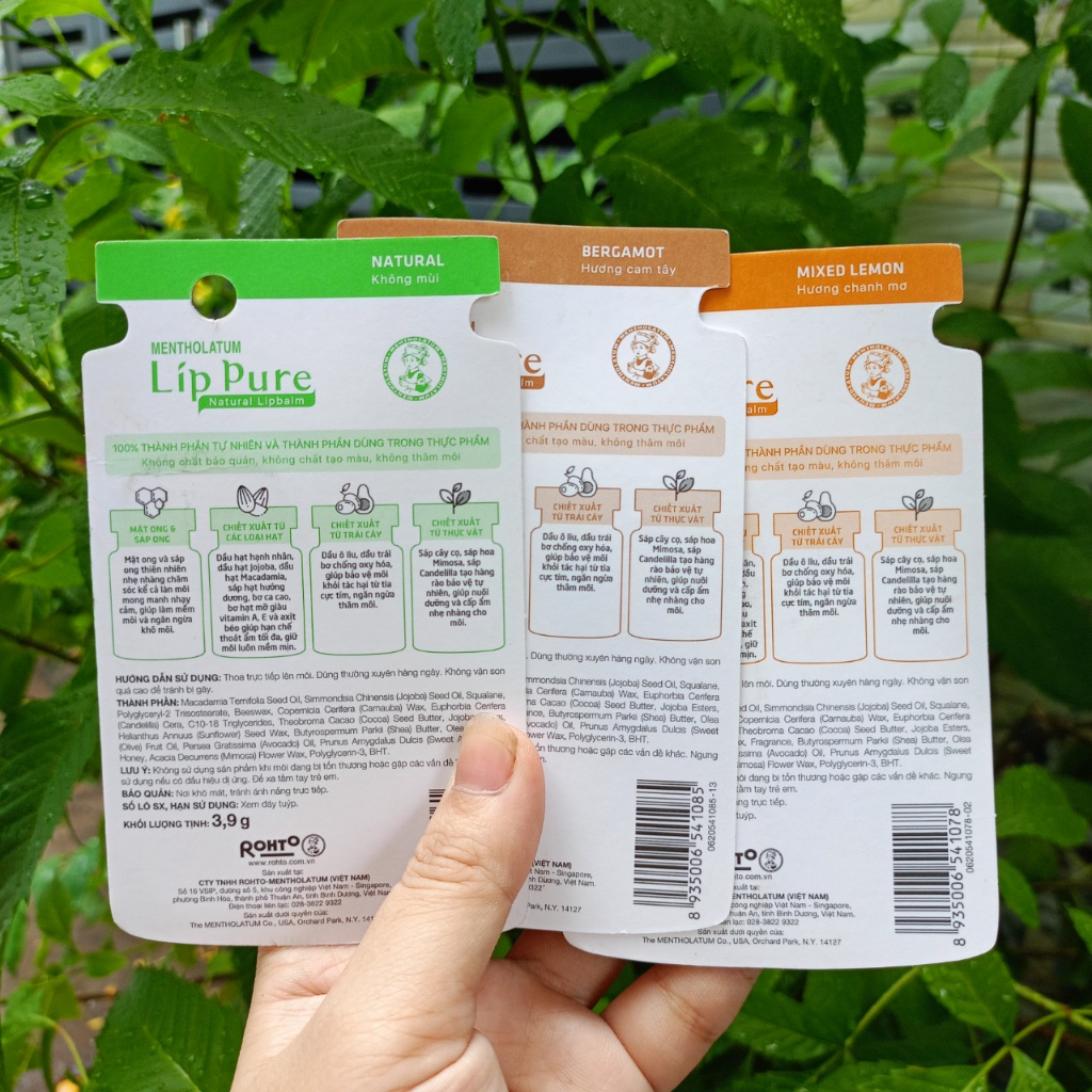 Son dưỡng LipIce Lip Pure không màu thành phần tự nhiên 3.9g