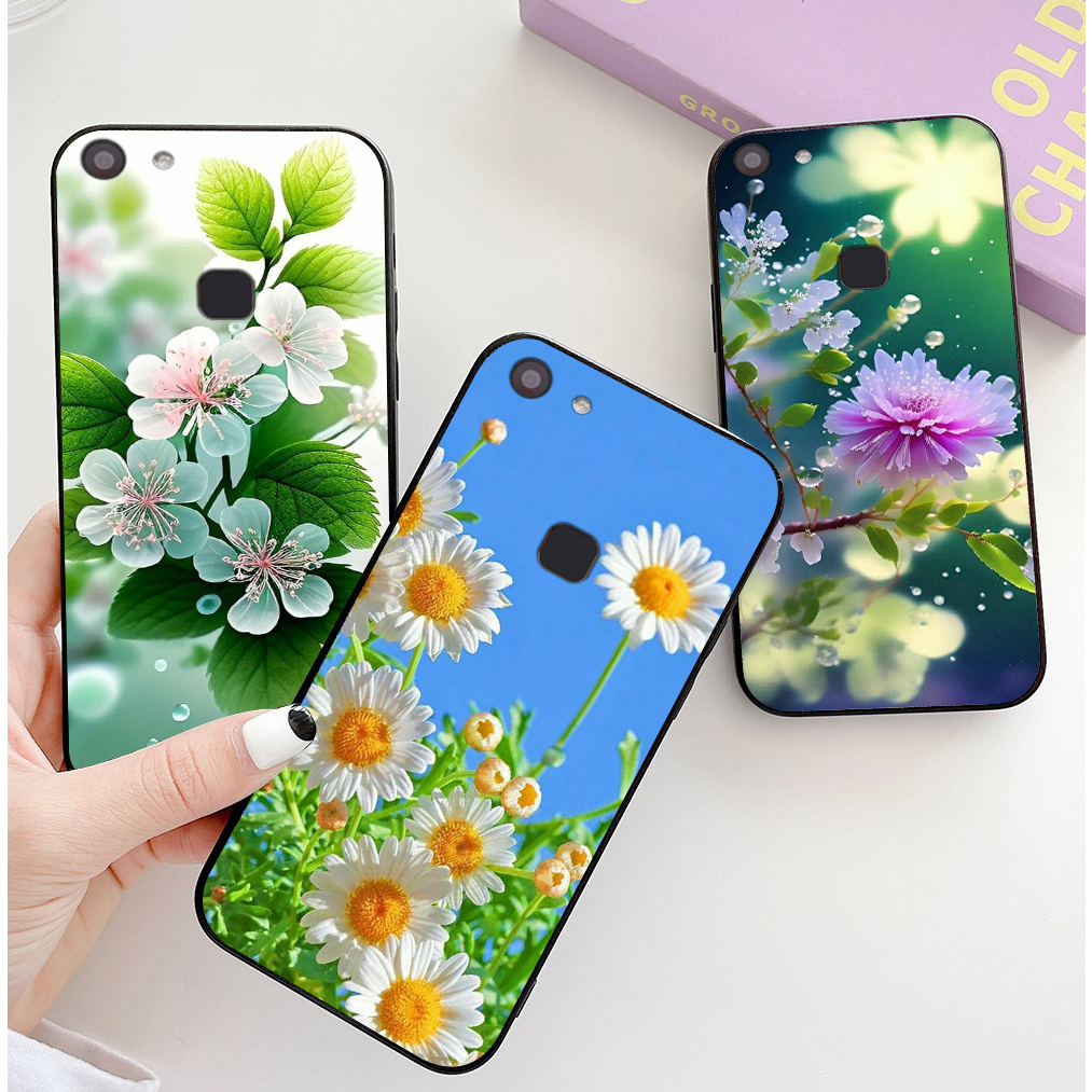 Ốp lưng vivo v7 / 1718 , vivo y75 , vivo v7 plus / v7 pro in hình hoa phong cách nhẹ nhàng