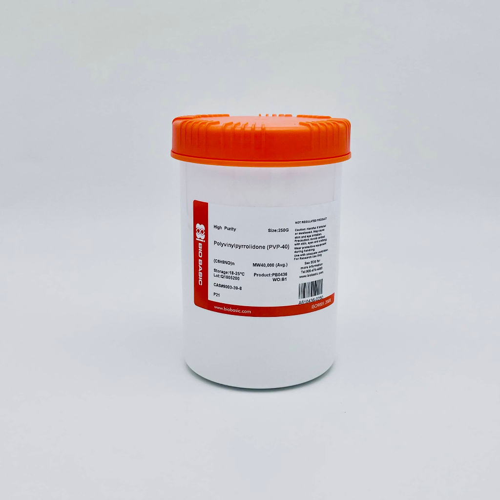 Hóa chất Polyvinylpyrrolidone 40 (PVP 40, Biobasic, Cas 9003-39-8)