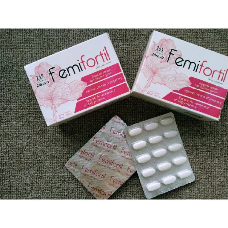 Combo 2 hộp Bổ Trứng Tăng Khả Năng Thụ Thai Femifortil - Vitamin Tổng Hợp