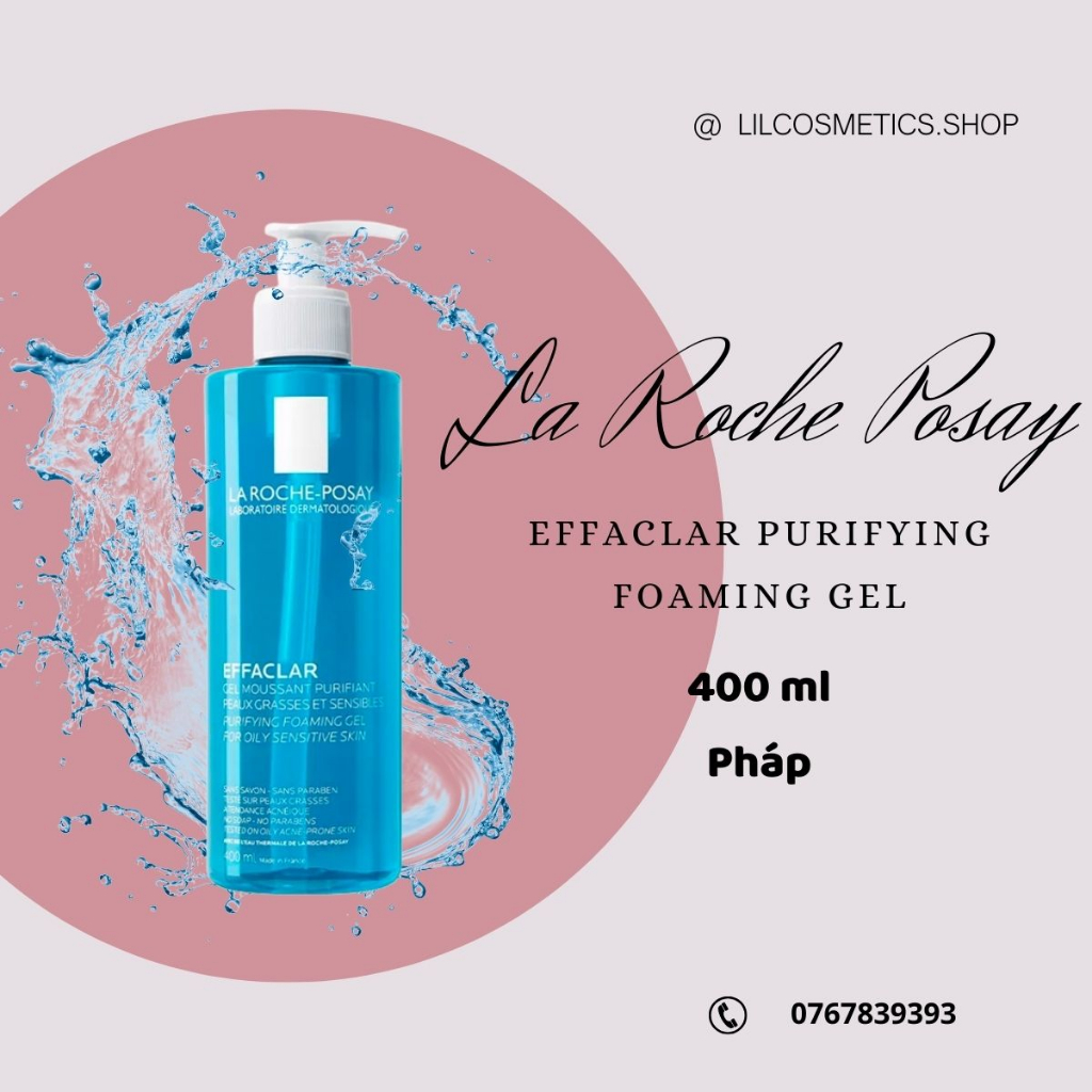 Sữa Rửa Mặt La Roche-Posay Effaclar Purifying Foaming Gel 400ML Giảm Mụn Hiệu Quả Tạo Bọt Dành Cho Mọi Loại Da