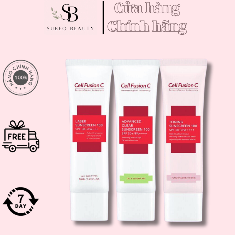 Kem Chống Nắng Nâng Tone cho mọi loại da Cell Fusion C Toning Suncreen 100 SPF 50+ PA++++ 50ml Hàn Quốc / Subeo Beauty