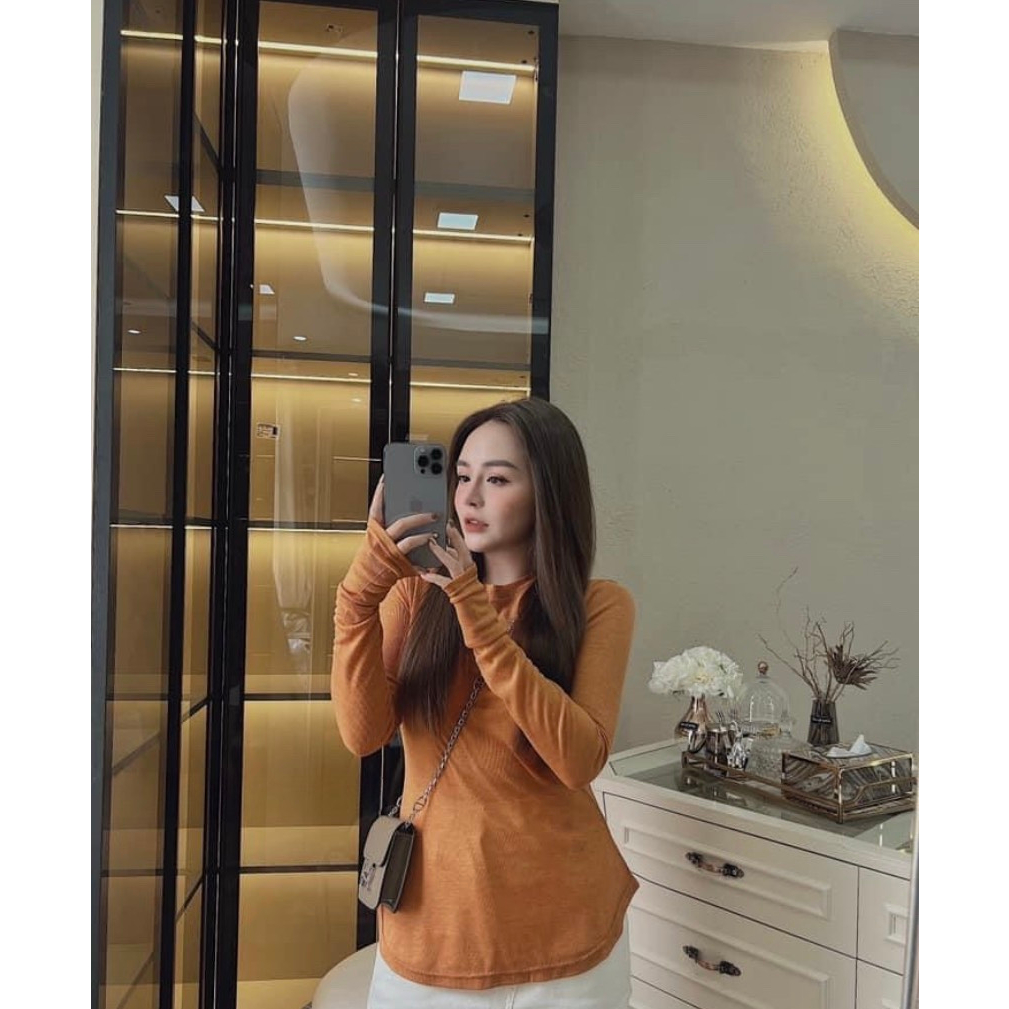 Set Áo Phông Áo Thun Nữ Áo Dài Tay Dáng Ôm Xỏ Tay Cotton Thấm Hút Mồ Hôi 40-70KG mẫu AOTRONXOTAY. PT262