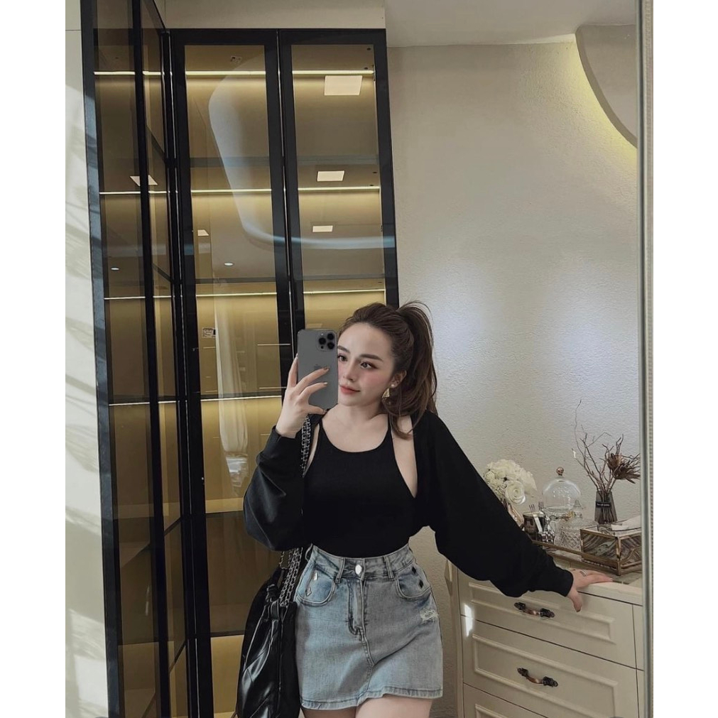 Set Áo Phông Áo Thun Nữ 2 Món Dài Tay Dáng Ôm Có Thể Tách Rời Thấm Hút Mồ Hôi 40-70KG mẫu AO2DAYKHOACBOCHUN.PT263