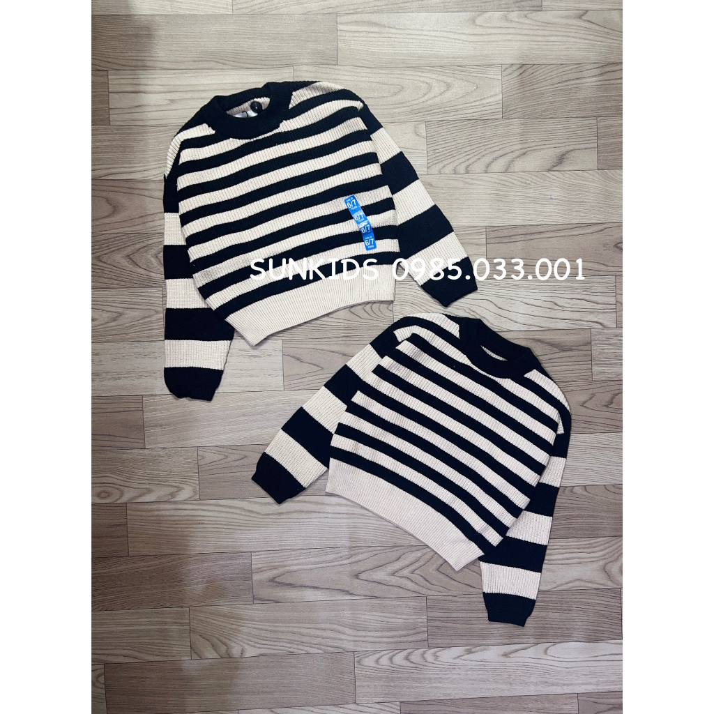 Áo len dệt kim bé gái kẻ ngang