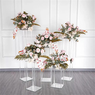 Kệ mica trong suốt trưng bày bàn cưới, pha lê acrylic, đế hoa giá trưng bày tiệc sinh nhật, trang trí