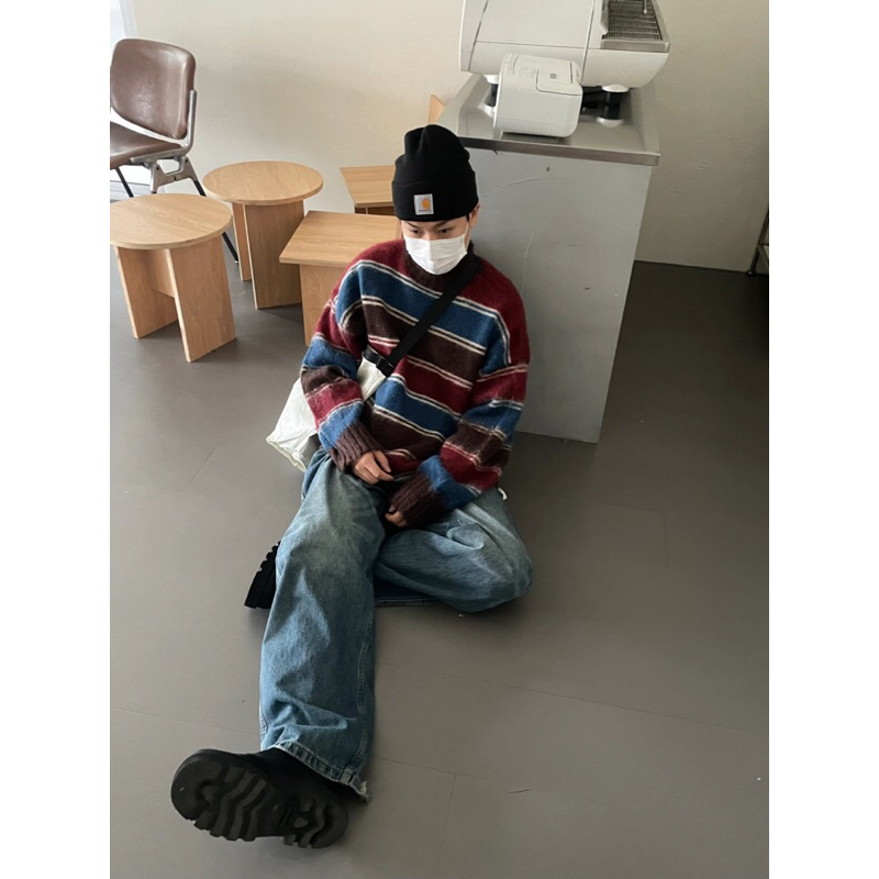 ÁO LEN NAM NỮ KẺ NGANG PHỐI MÀU PHONG CÁCH VINTAGE/RETRO