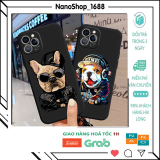 Ốp Lưng iPhone Cạnh Vuông Nhựa TPU Dẻo Lỗ Camera Hình Chó Siêu Ngầu CH01 iP 7Plus,8Pus,x,xs,xsmax,11,12,13,14,Pro,prOmax