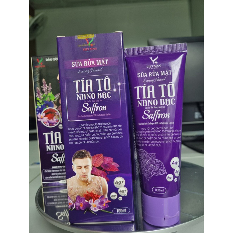Sữa rửa mặt tía tô nano bạc