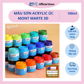Màu acrylic 3d 100ml chuyên vẽ trên nhiều chất liệu của úc mont marte belivn