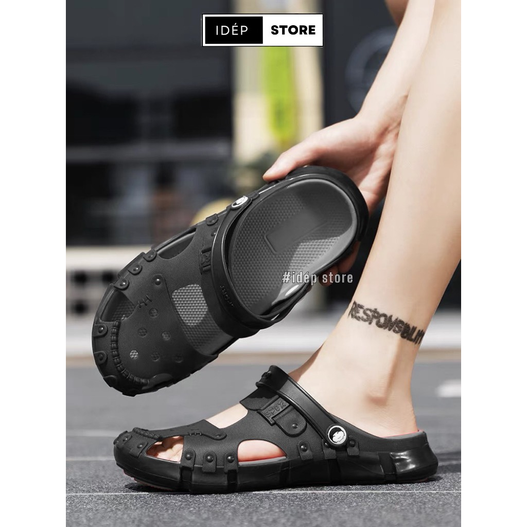 𝐢𝐃É𝐏 𝐆𝐋𝟎𝟑𝟗 Giày sục sandal bít mũi Nam đi mưa, đi biển lỗ thoáng khí chất nhựa EVA siêu nhẹ chống nước siêu bền