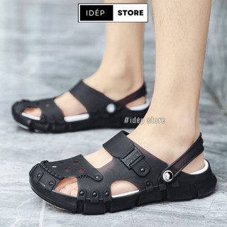  Giày Sandal Nhựa Dẻo Bít Mũi Nam Đi Mưa Đi Làm Siêu Nhẹ Chống Nước iDÉP GL039 Dép Sục Cross Nam 