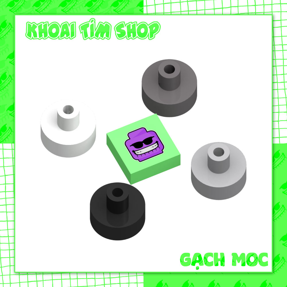 COMBO 10 Part Trơn Tròn 1x1 Có Thanh Trên - Phụ Kiện Gạch MOC Tương Thích 20482