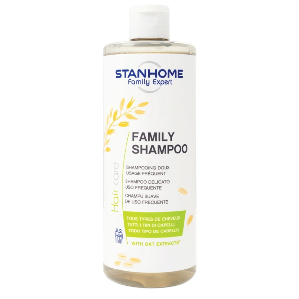 Dầu Gội Đầu Không Xà Phòng Hương Yến Mạch STANHOME Family Shampoo pH 5 An Toàn Cho Mọi Loại Tóc Dùng Được Mỗi Ngày 400ML