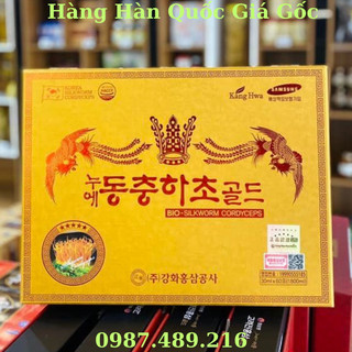 Đông trùng hạ thảo hộp gỗ vàng kanghwa 60 gói,Nước đông trùng hạ thảo hàn quốc thượng hạng