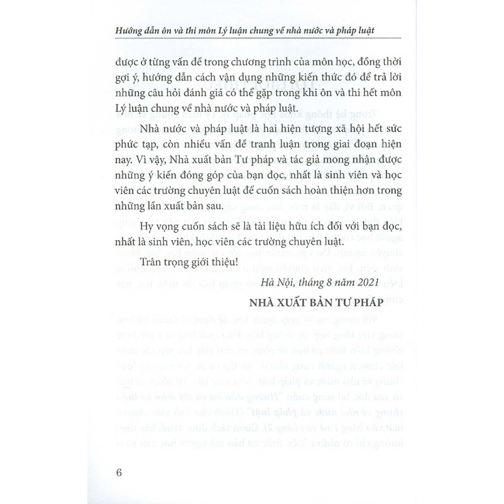 Sách - Hướng Dẫn Ôn Và Thi Môn Lý Luận Chung Về Nhà Nước Và Pháp Luật