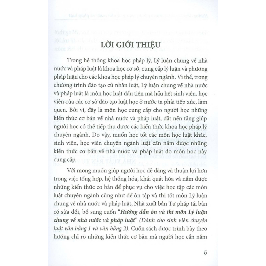 Sách - Hướng Dẫn Ôn Và Thi Môn Lý Luận Chung Về Nhà Nước Và Pháp Luật