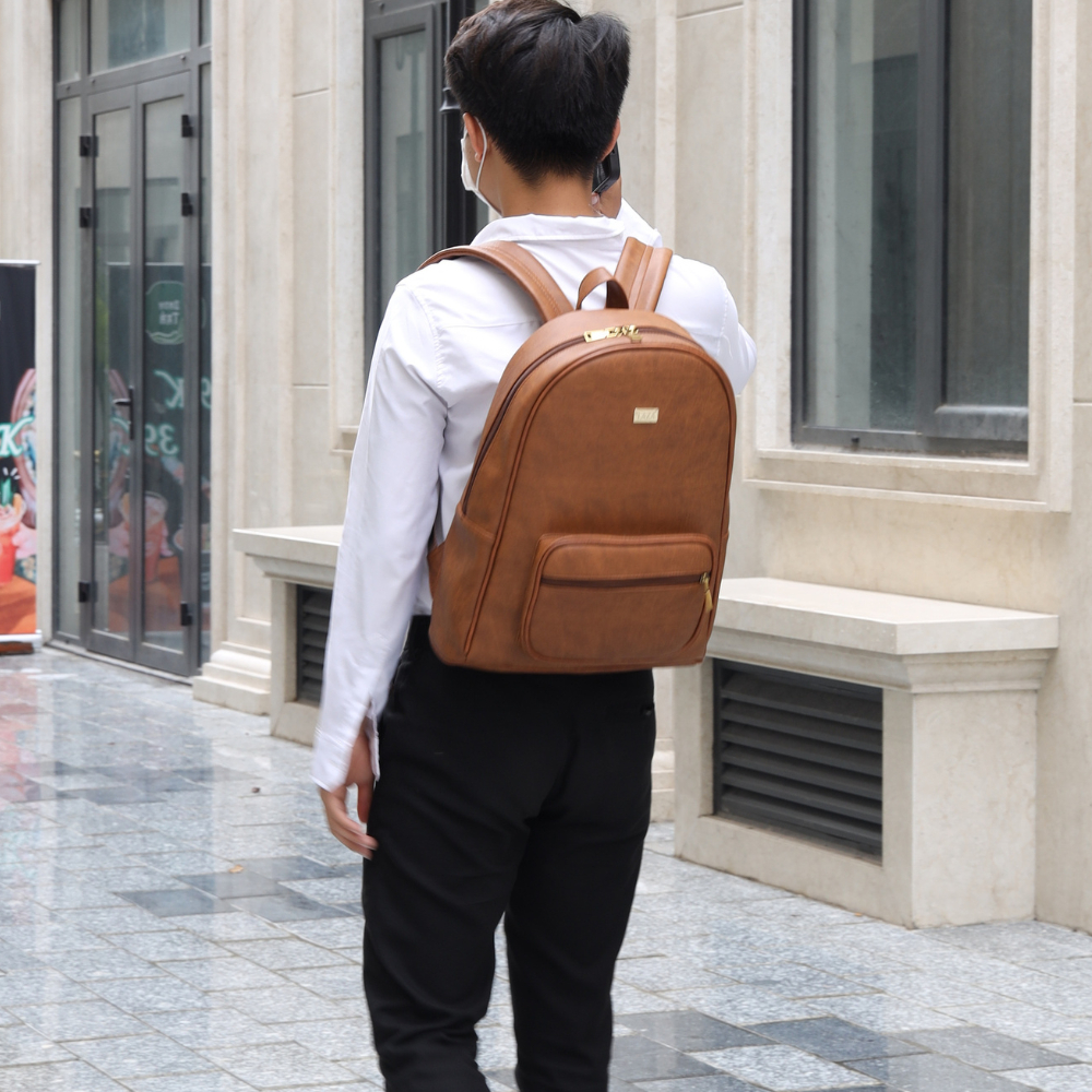 Balo da PU nhập khẩu chống thấm cao cấp đi học đi làm thời trang LAZA 564 Louis Backpack dòng Premium
