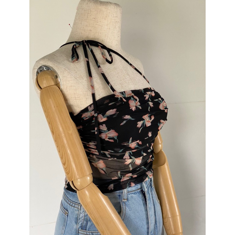 Áo ống lưới hoa