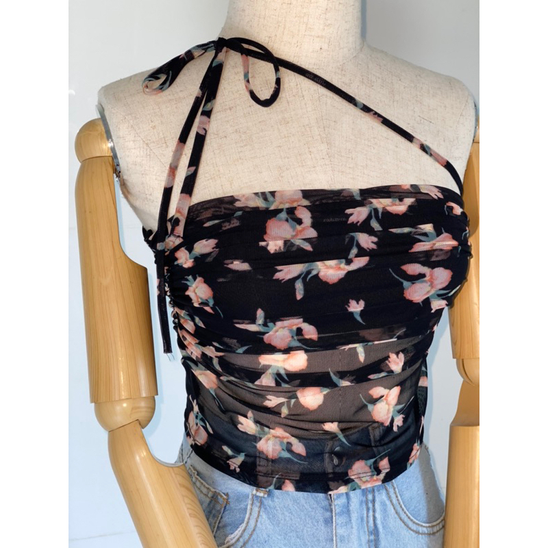 Áo ống lưới hoa