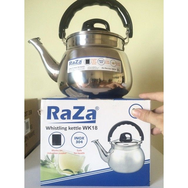 Ấm đun nước RAZA inox 304 sử dụng được bếp từ 4L