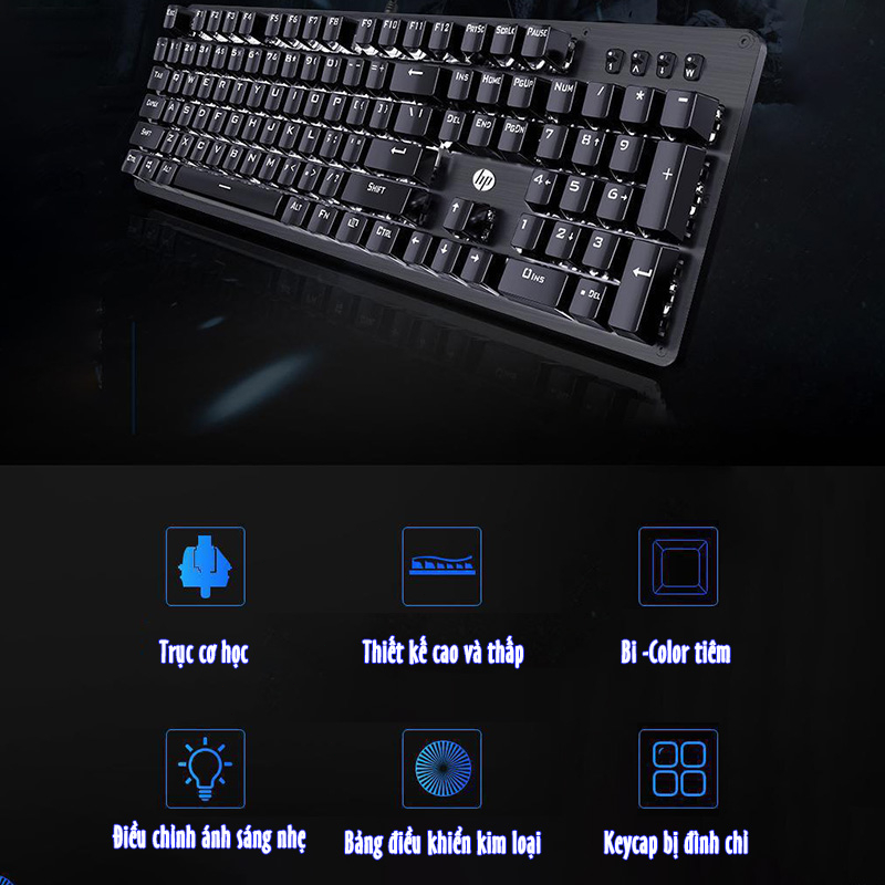 Bàn phím có dây 104 Khóa Cảm giác cơ học Đèn LED Bàn phím trò chơi Sử dụng trong văn phòng và trò chơi