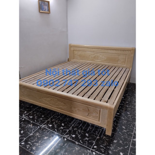 Hàng chất lượng giường gỗ sồi nga tự nhiên 1m2, 1m4, 1m6, 1m8 x 2m giao lắp tận nhà