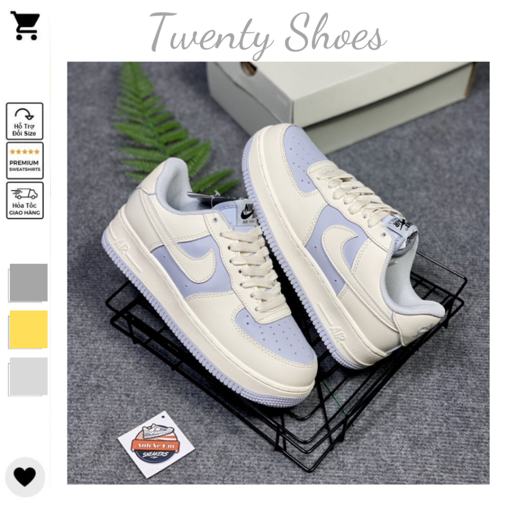 Giày Nike_Trắng Khoai Môn AF1, Giày AF1 Nam Nữ Hàng Cao Cấp Full Box Bill