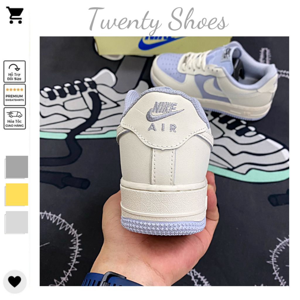 Giày Nike_Trắng Khoai Môn AF1, Giày AF1 Nam Nữ Hàng Cao Cấp Full Box Bill