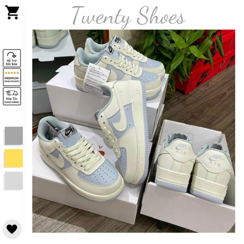 Giày Nike_Trắng Khoai Môn AF1, Giày AF1 Nam Nữ Hàng Cao Cấp Full Box Bill