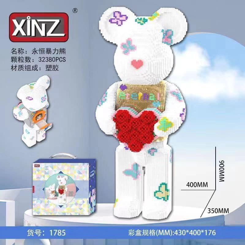 Mô Hình Gấu Tim Ôm Hoa Hồng 90cm Đồ Chơi Xếp Hình Lắp Ráp Bearbrick Cho Bé Xếp Hình Lắp Láp Gấu 90cm Lắp Ráp Gấu Size Đạ