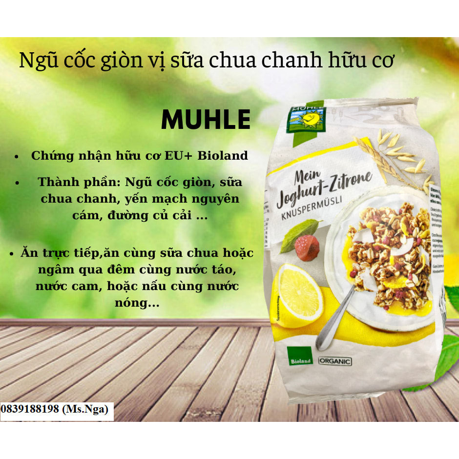 Ngũ cốc sấy giòn hữu cơ Muehle 400gr-XanhSam Natural Organic
