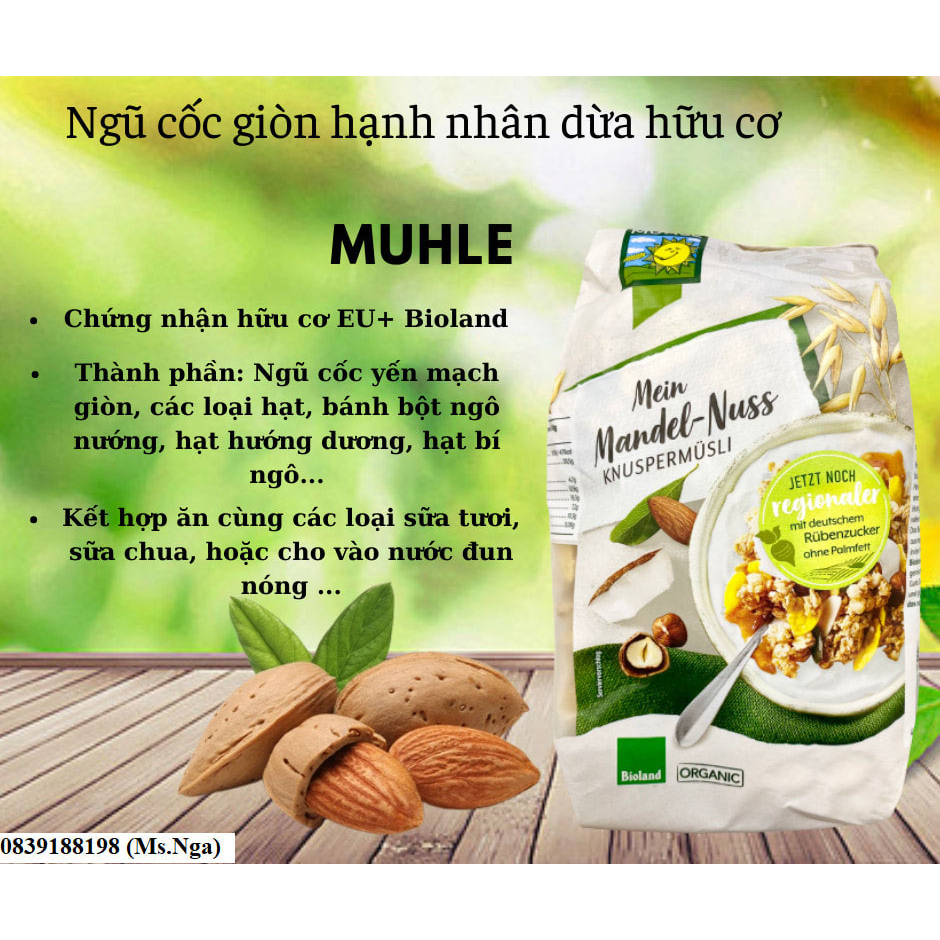 Ngũ cốc sấy giòn hữu cơ Muehle 400gr-XanhSam Natural Organic