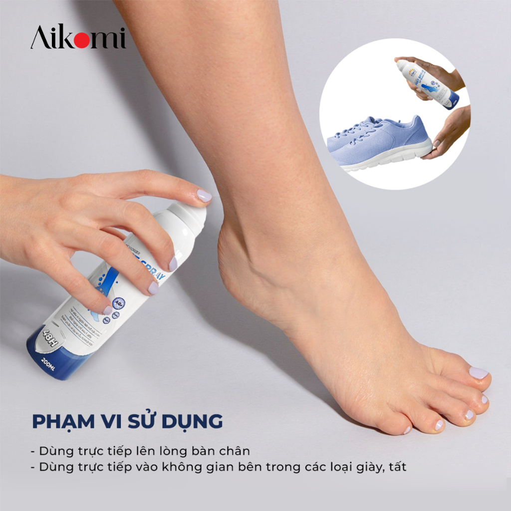 Bình xịt ngăn mùi hôi chân XIMO Feet Spray Xịt khử mùi thơm chân hạn chế vi khuẩn và lưu giữ mùi hương cho lòng bàn chân