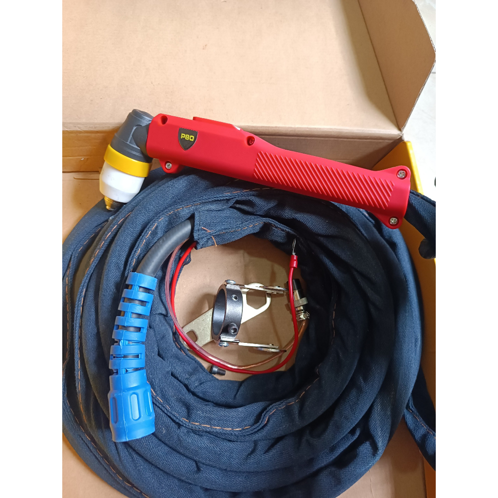 Mỏ cắt plasma P80 tay đỏ công tắc bấm liền - Súng cắt P80, dây cắt plasma P80 dài 4 mét, 8 mét
