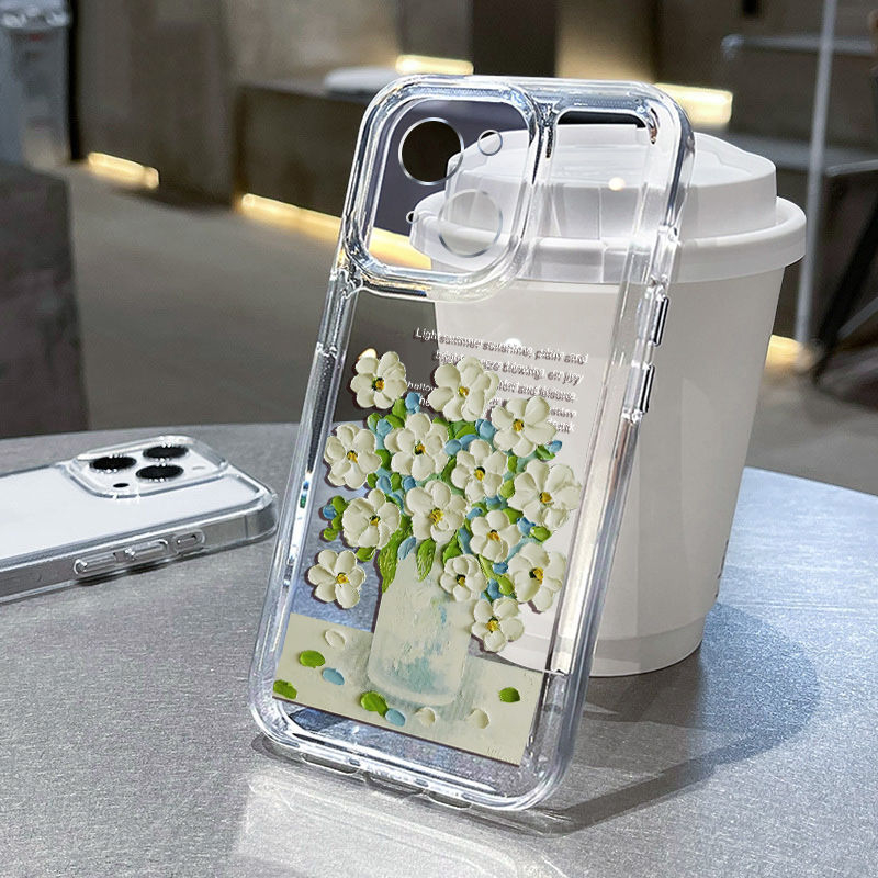 Ốp Lưng trong Bình Hoa Hồng Xanh Cạnh Vuông