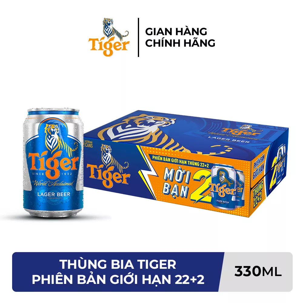 1 lon bia Tiger 330ml/lon