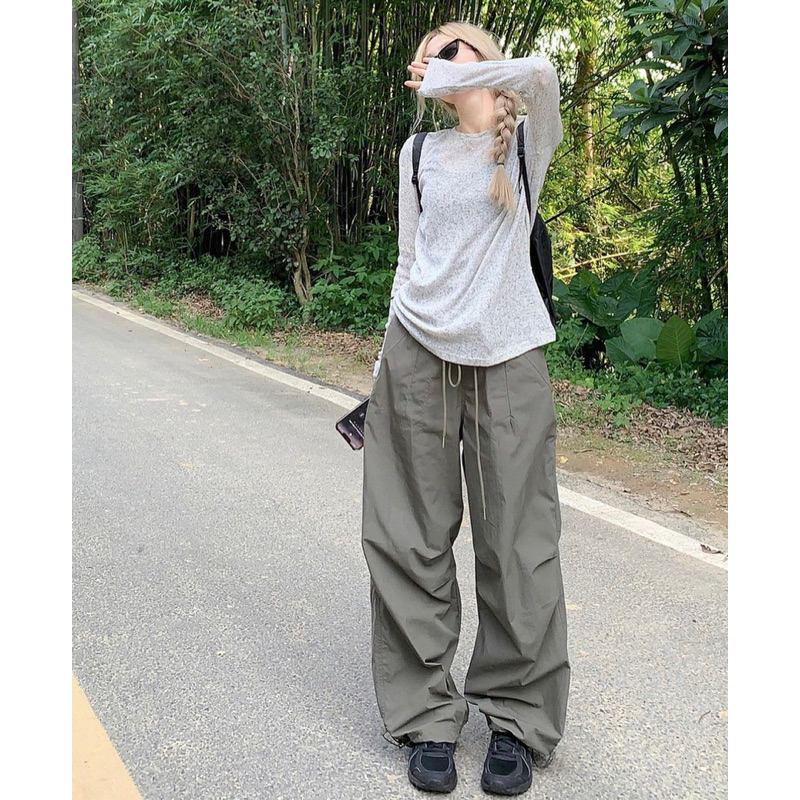 Áo thun giấy mỏng tay dài Ulzzang