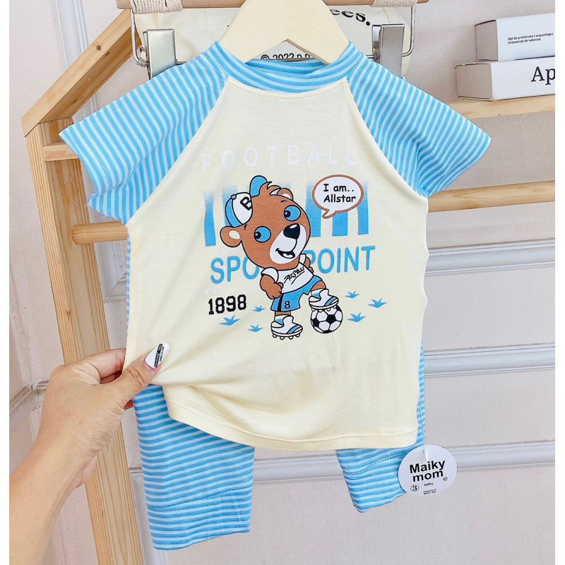 Bộ thun lạnh tay ngắn quần dài cho bé trai bé gái L11