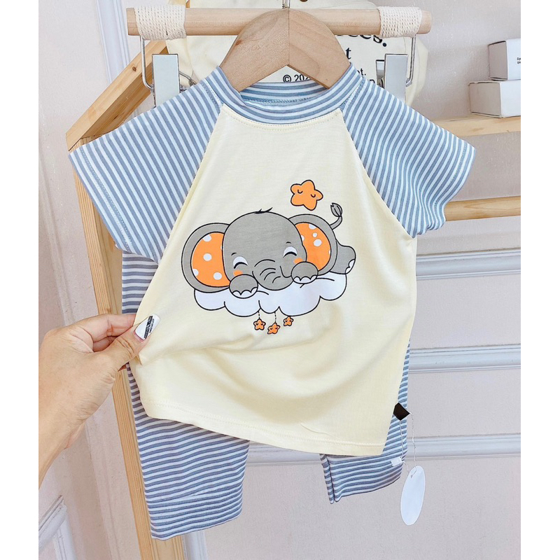 Bộ thun lạnh tay ngắn quần dài cho bé trai bé gái L11