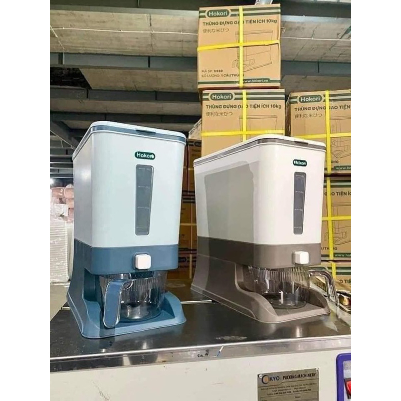 THÙNG ĐỰNG GẠO HOKORI BẤM NÚT THÔNG MINH 10KG