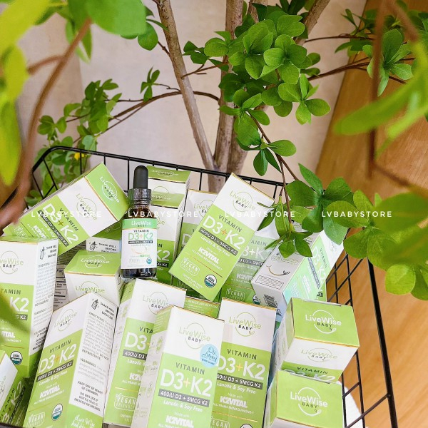 COMBO D3K2 + DHA LIVEWISE USA  CÓ NGUỒN GỐC ORGANIC, THUẦN CHAY