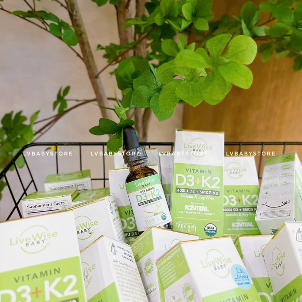 COMBO D3K2 + DHA LIVEWISE USA  CÓ NGUỒN GỐC ORGANIC, THUẦN CHAY