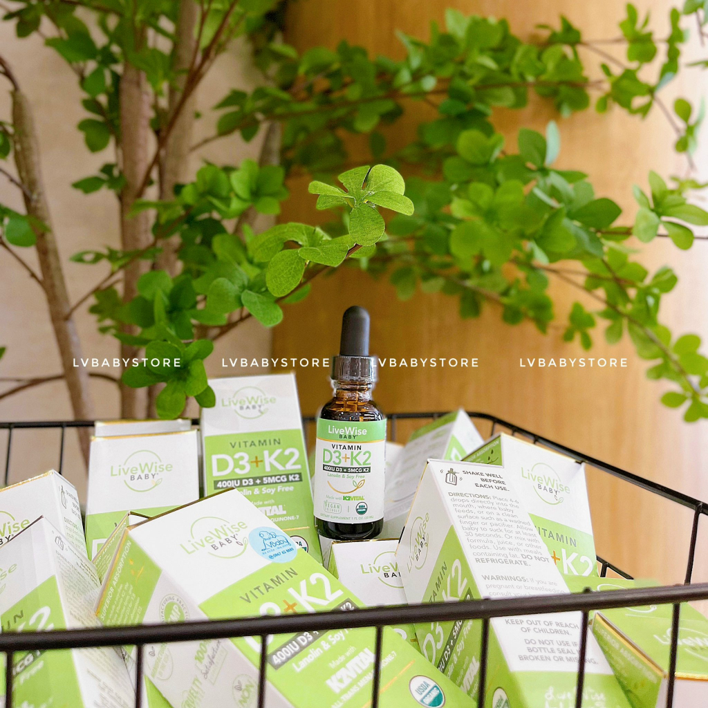 COMBO D3K2 + DHA LIVEWISE USA  CÓ NGUỒN GỐC ORGANIC, THUẦN CHAY