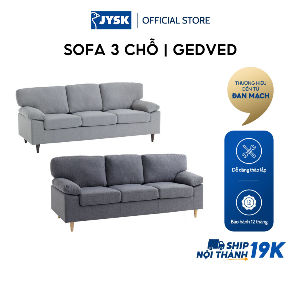 Bộ Sofa | JYSK Gedved | Polyester | xám/xám nhạt | nhiều kích thước