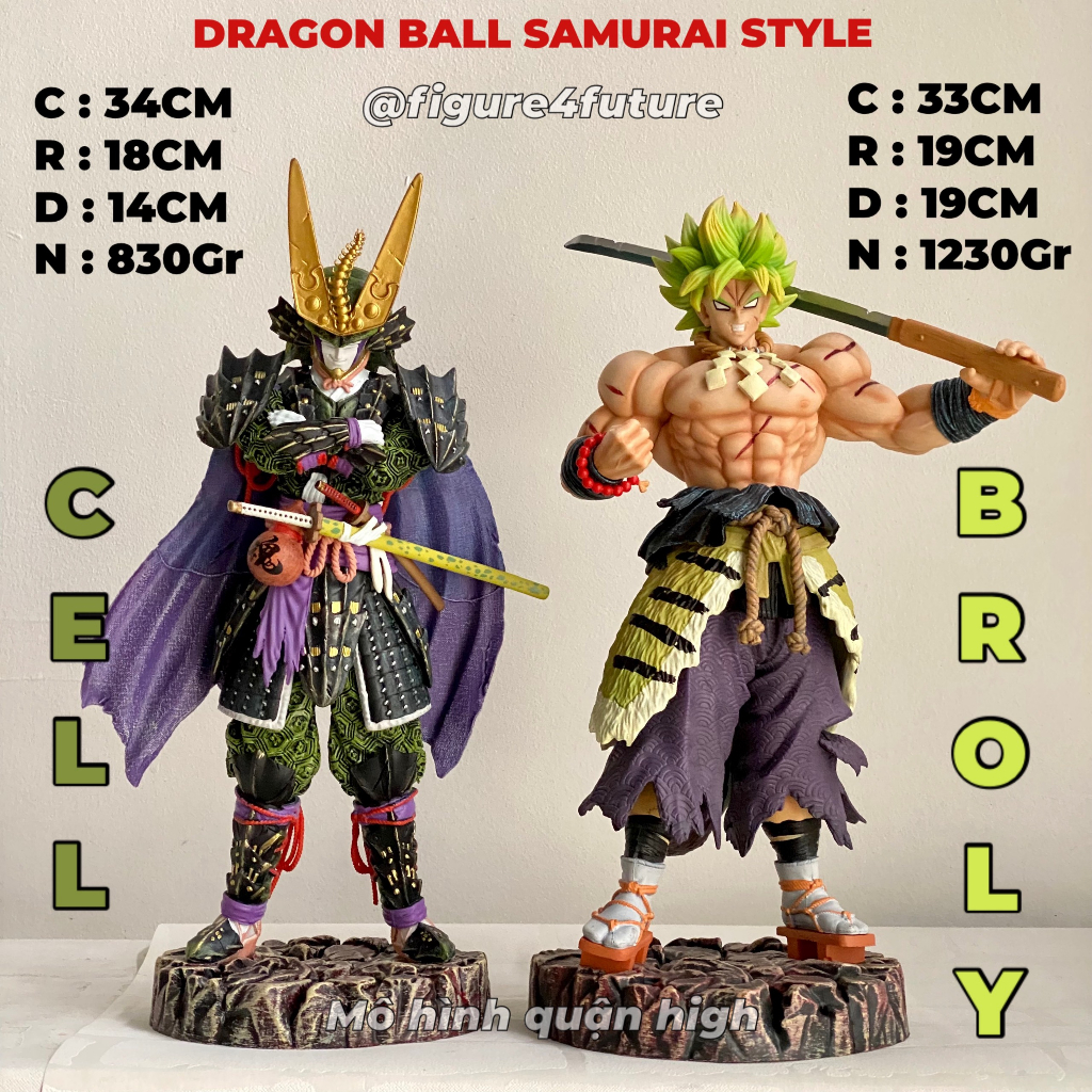 Samurai series dragonball - Mô hình Cell xên bọ hung samurai 34cm - Mô hình Broly samurai cao 33cm