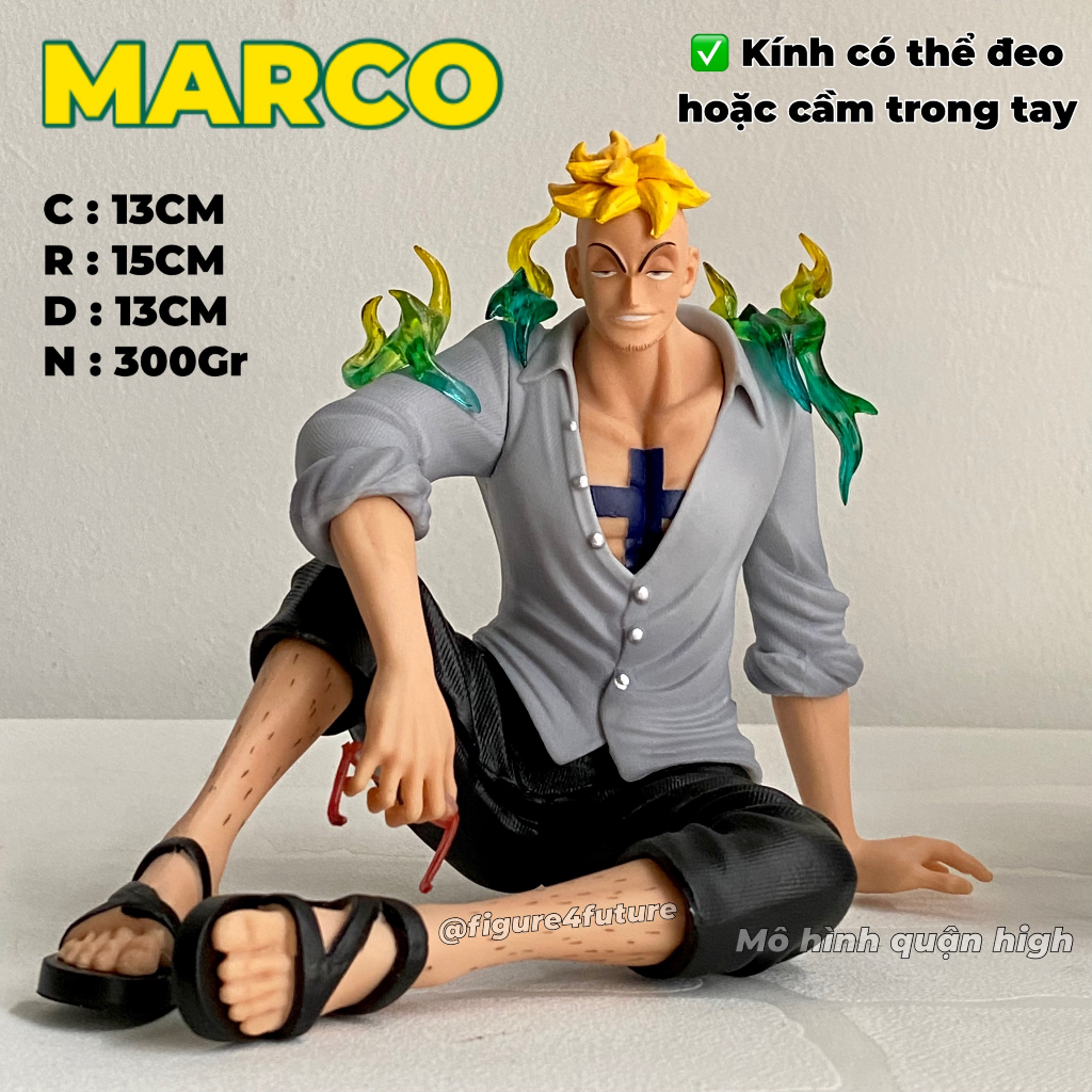 Mô hình Marco dáng ngồi cao 13cm - Mô hình Marco phượng hoàng dáng ngồi đeo kính - One piece figure marco